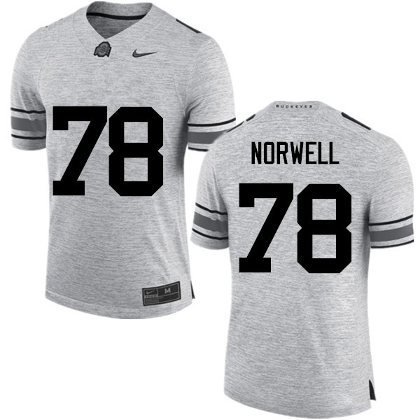 Ohio State Buckeyes #78 Andrew Norwell Men Official Jersey Gray